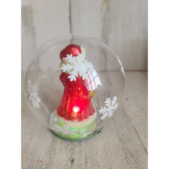 Santa ball light up snowball glass ornament Xmas glitter - Picture 6 of 8